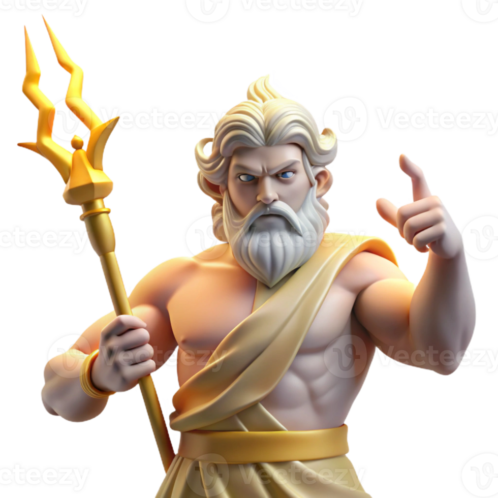 vibrant minimalist A Powerful Depiction of Zeus the King Of high resolution png