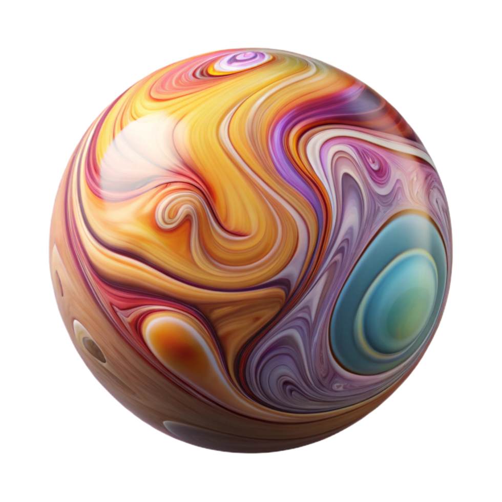 beautiful abstract Blown Glass Marble Colorful Swirls Cutout high quality png