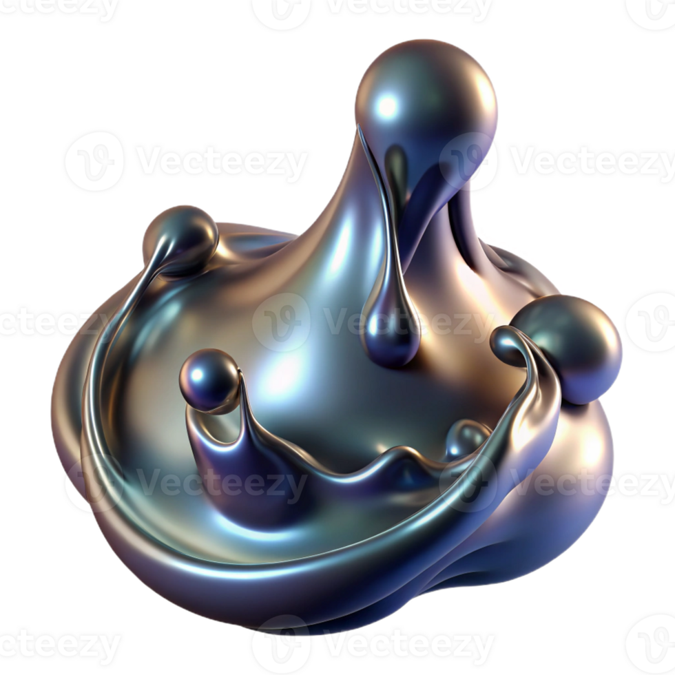 wonderful artistic A Cascade of Liquid Mercury Reflective original png
