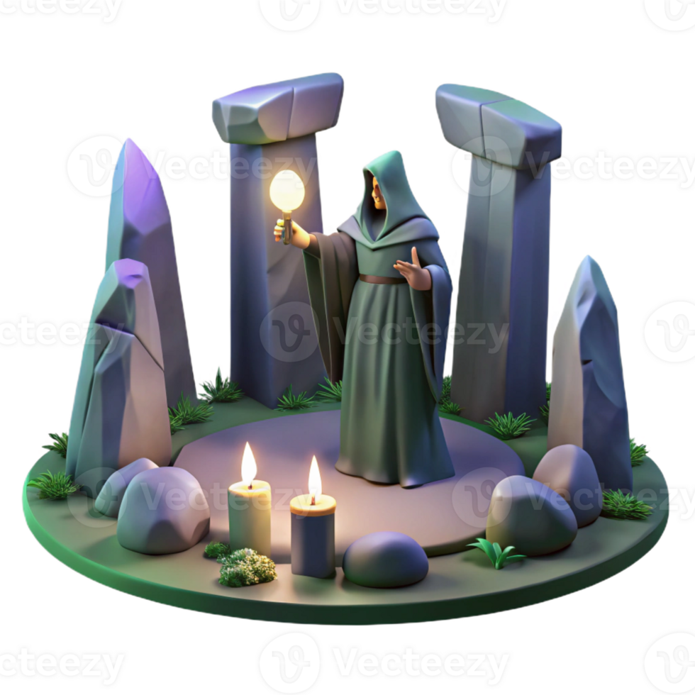 impressive contemporary A Mysterious Druid Performing a Ritual I exclusive png