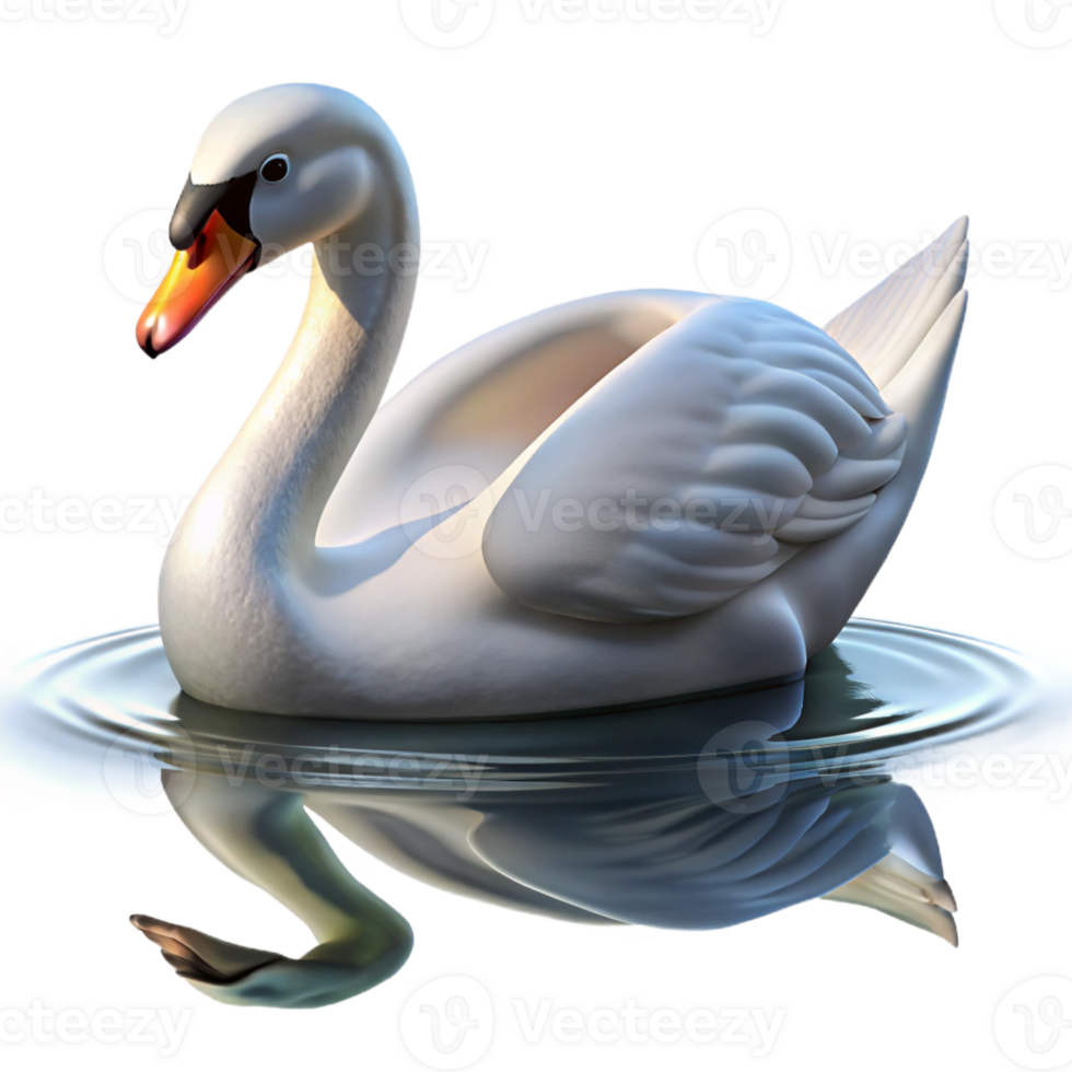 extraordinary modern A Graceful Swan Gliding Across a Calm Lake exclusive png
