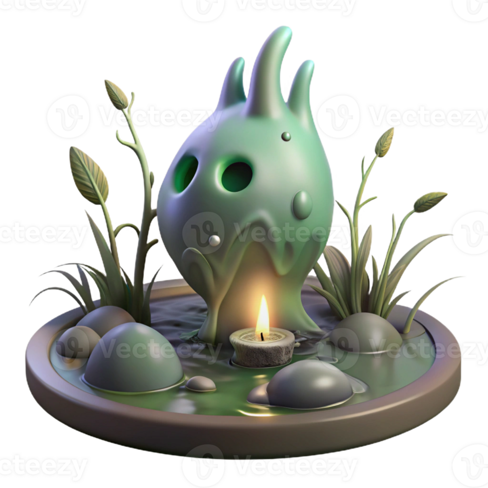elegant artistic A Will O the Wisp Flickering in a Swamp detailed png
