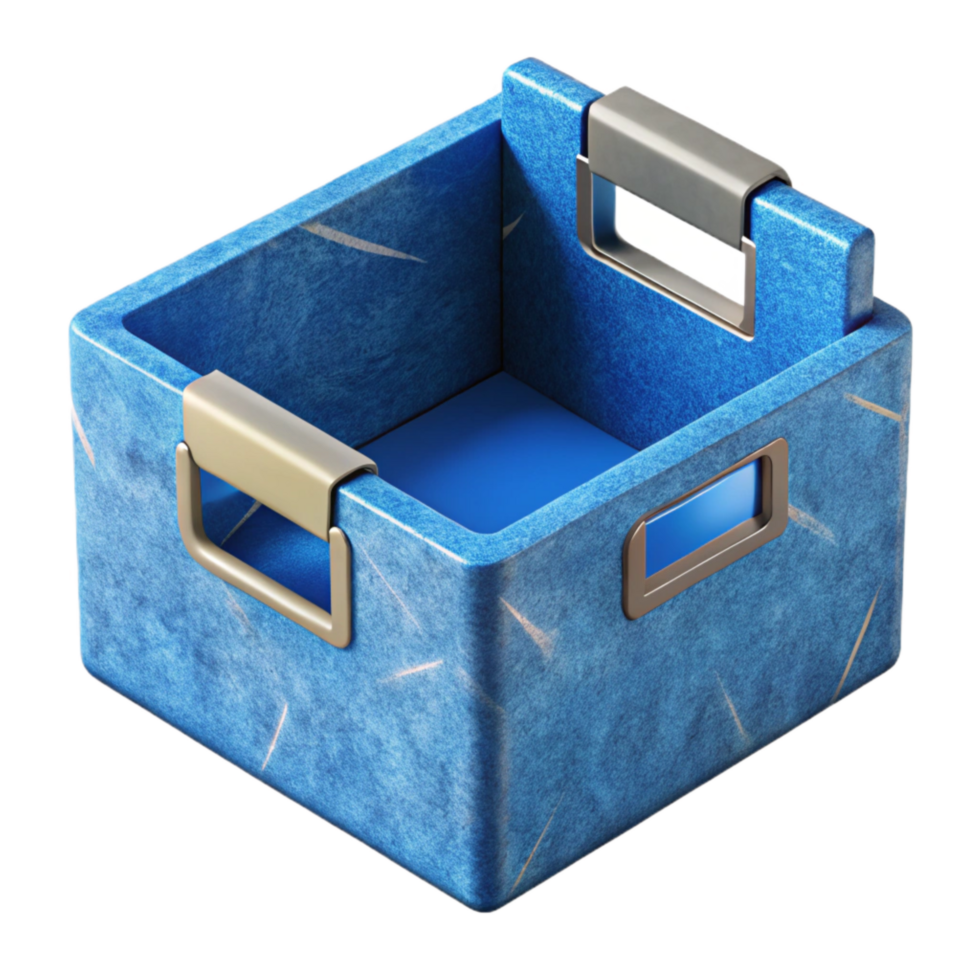 magnificent rustic Blue Cardboard Box Upcycled Organizer Cutout high quality png