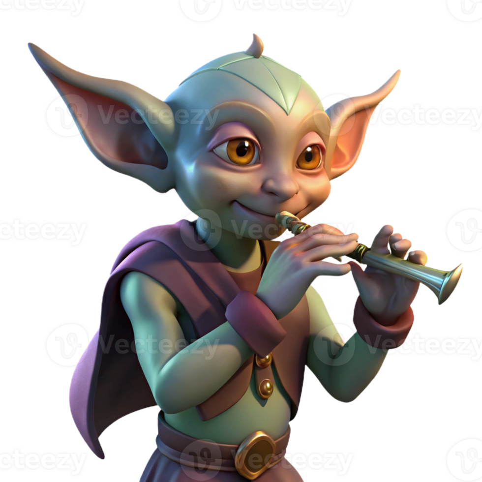 elegant contemporary A Mischievous Imp Playing a Flute Twil exclusive png