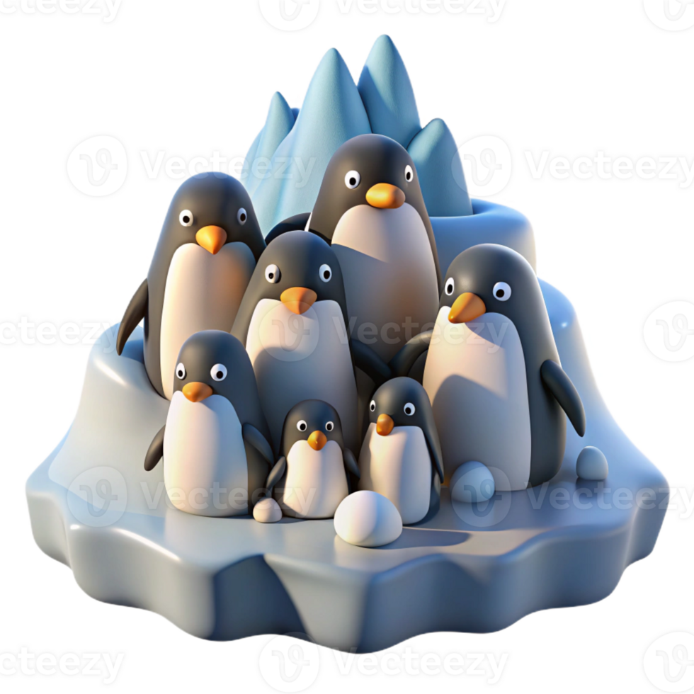 impressive modern A Group of Penguins Huddled Together on A high resolution png