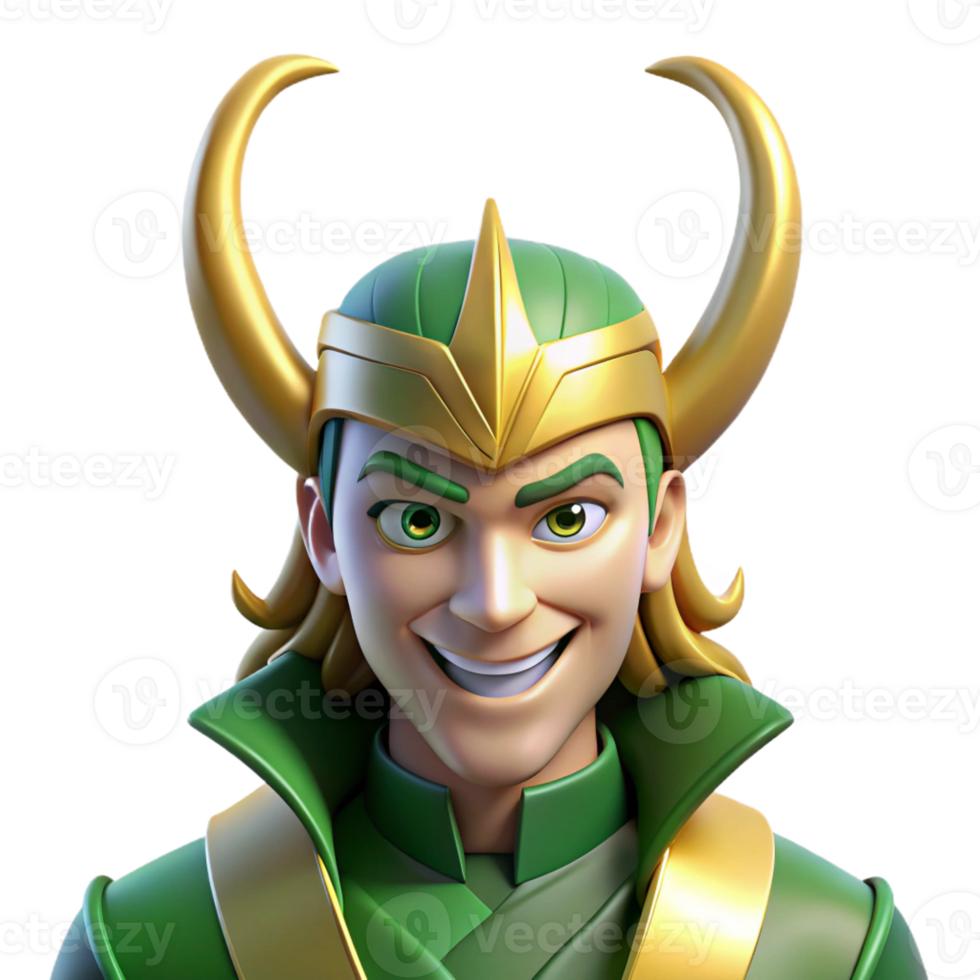 elegant rustic Loki the Trickster God with a Mischievo genuine png