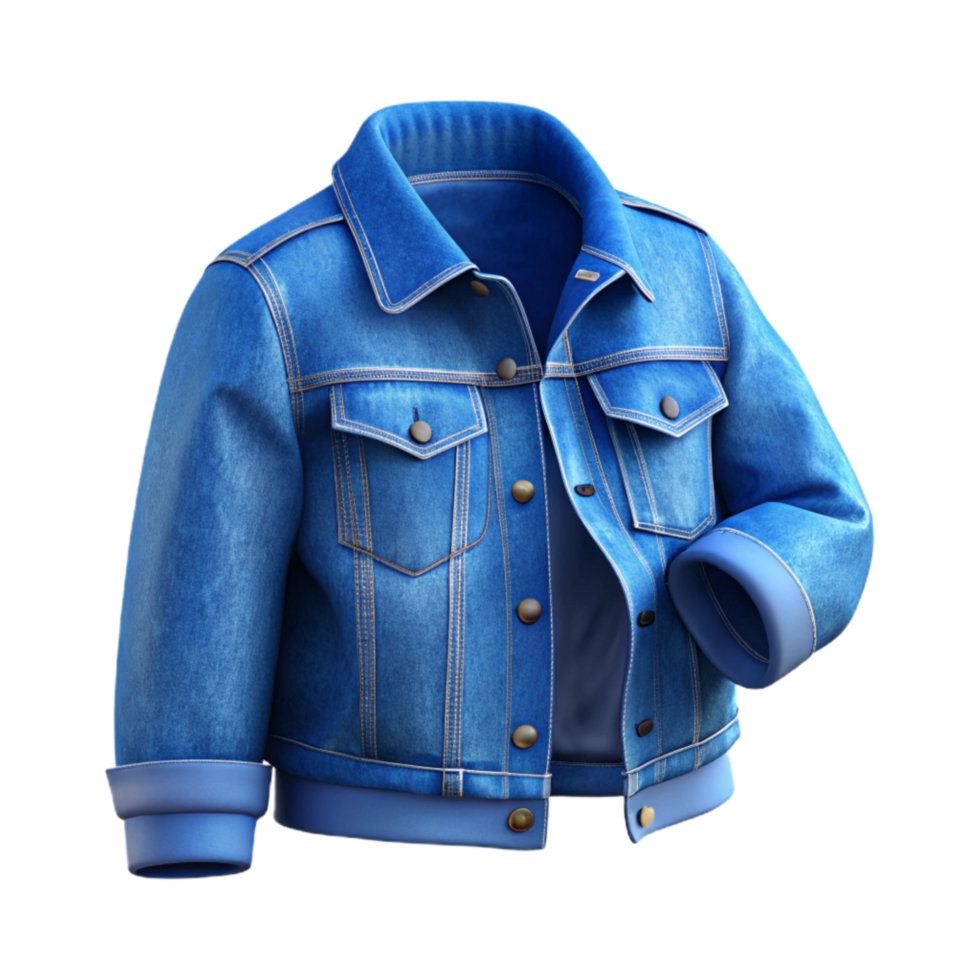 extraordinary creative Blue Denim Jacket Folded Cutout authentic png