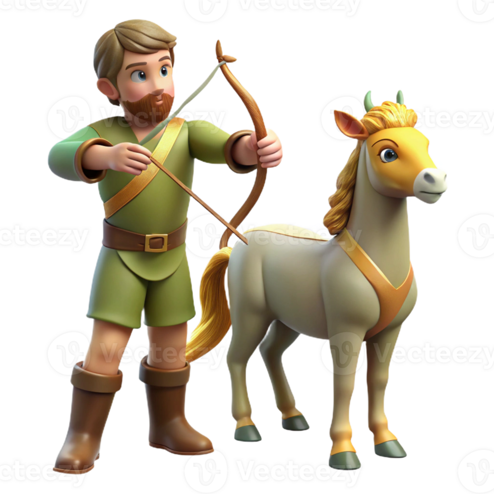 magnificent contemporary A Wise Centaur Teaching Archery to a Youn png