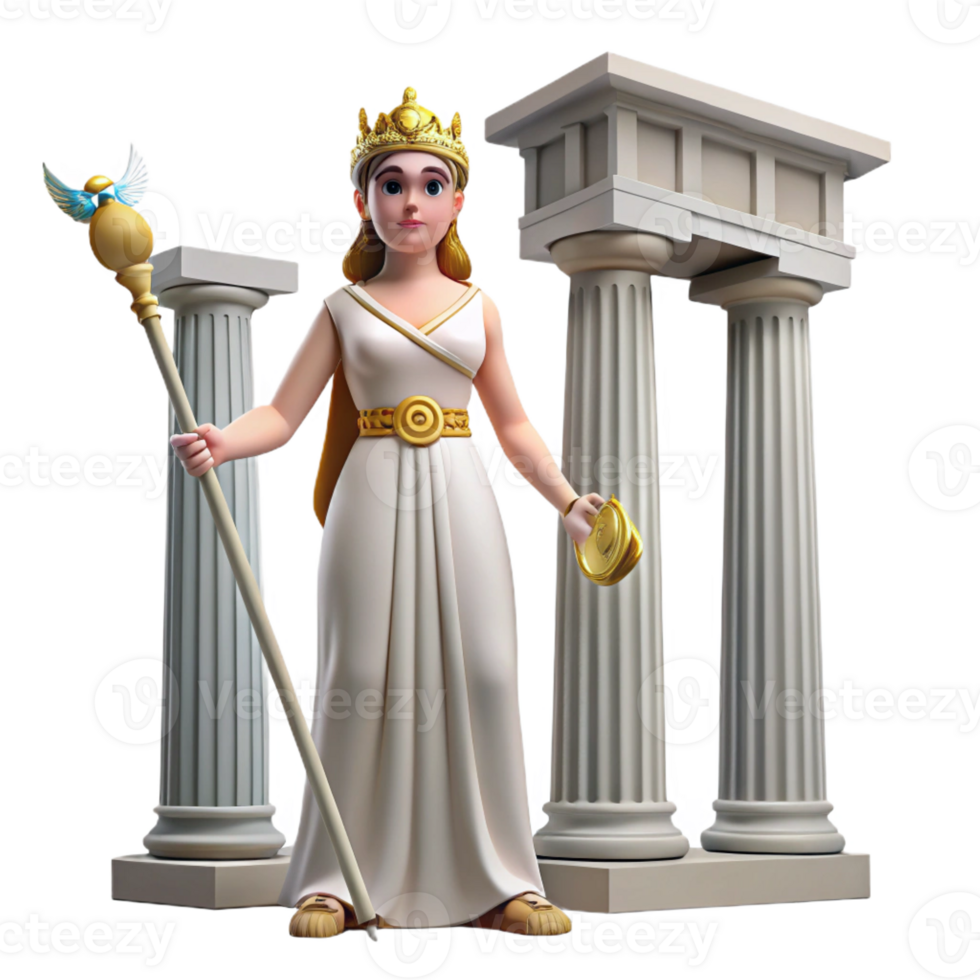 stunning rustic A Wise Athena Holding an Owl and a Spear png