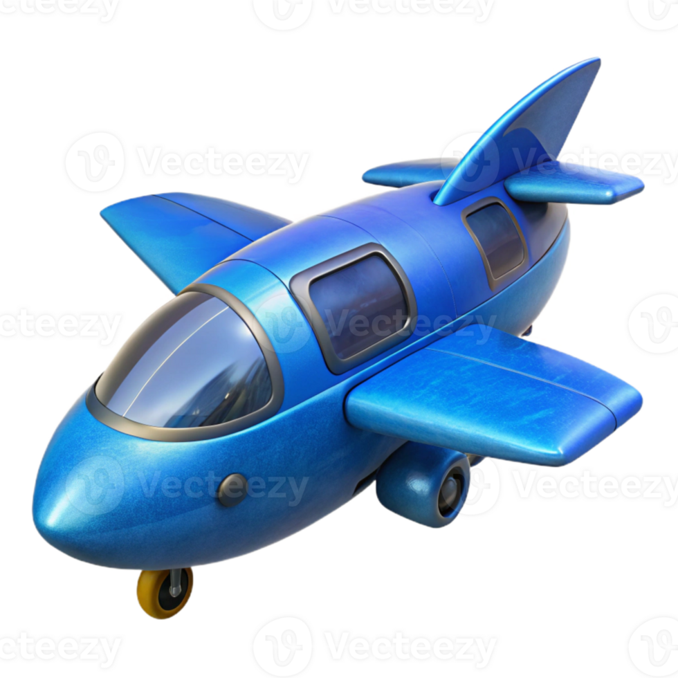 magnificent creative Blue Electric Vtol Aircraft Side View Transparent Background original png