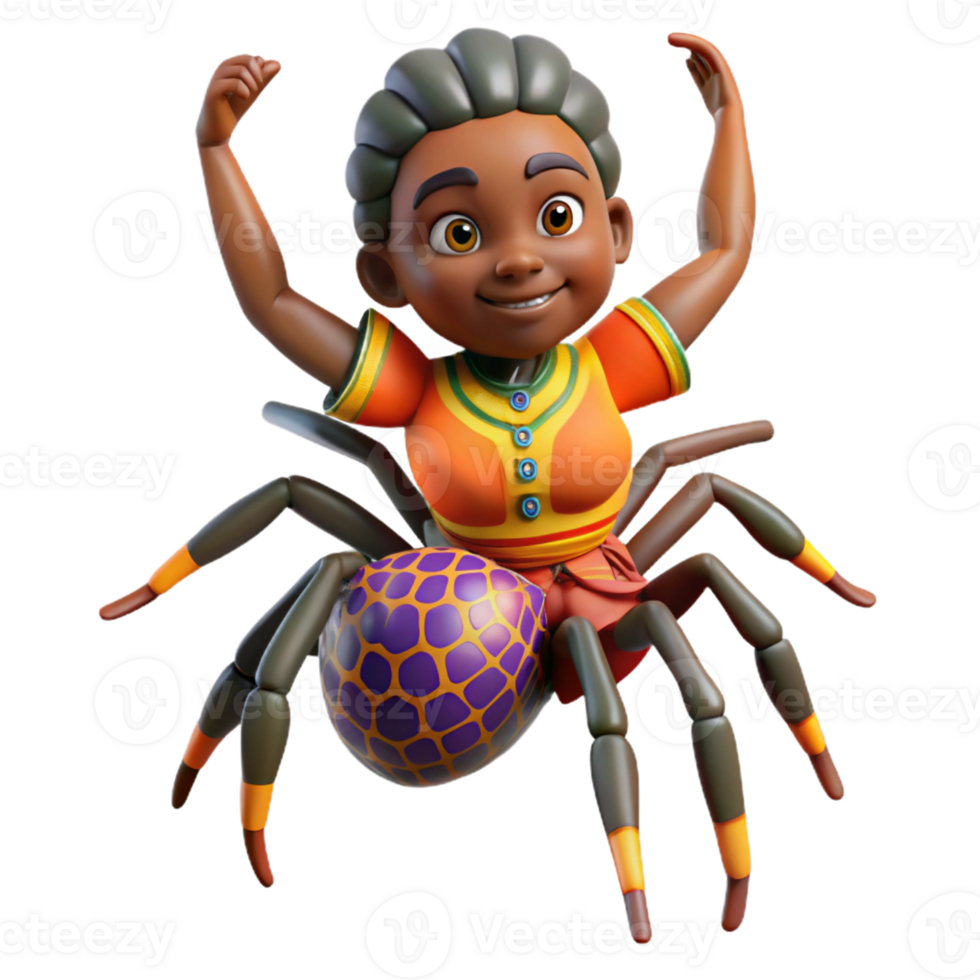 beautiful abstract Anansi the Spider Spinning a Web professional png