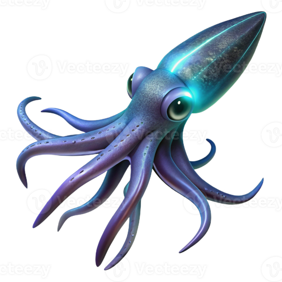 impressive classic A Giant Squid Swimming Through the Deep high resolution png