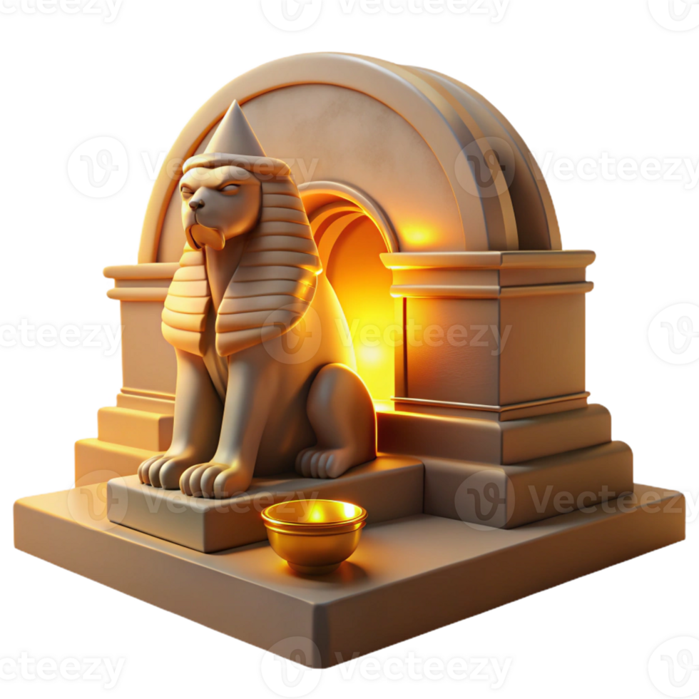 vibrant abstract A Mysterious Sphinx Guarding an Ancient T png