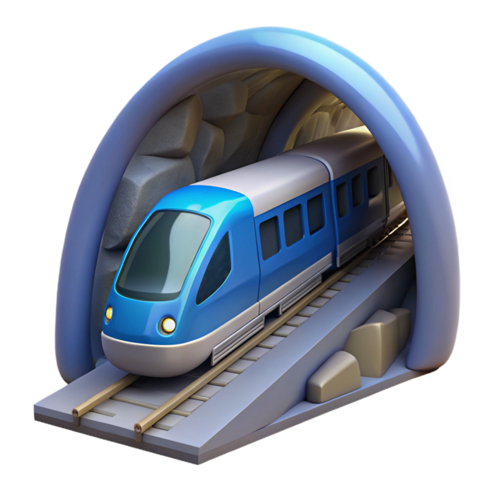 wonderful abstract Blue Maglev Train in Tunnel professional png