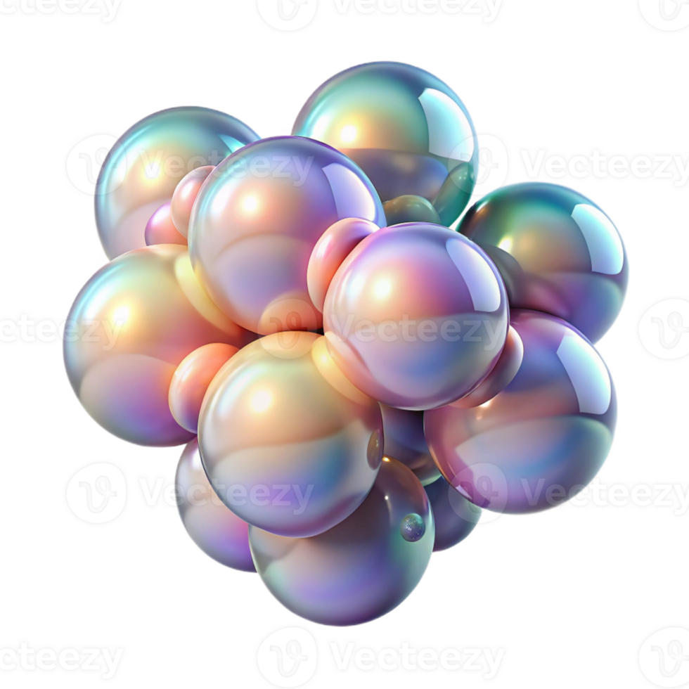 stunning artistic A Cluster of Iridescent Bubbles Floating genuine png