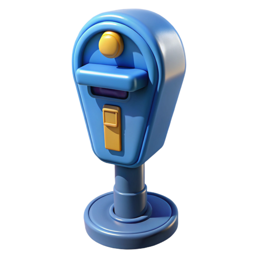 magnificent classic Blue Parking Meter Front View high quality png