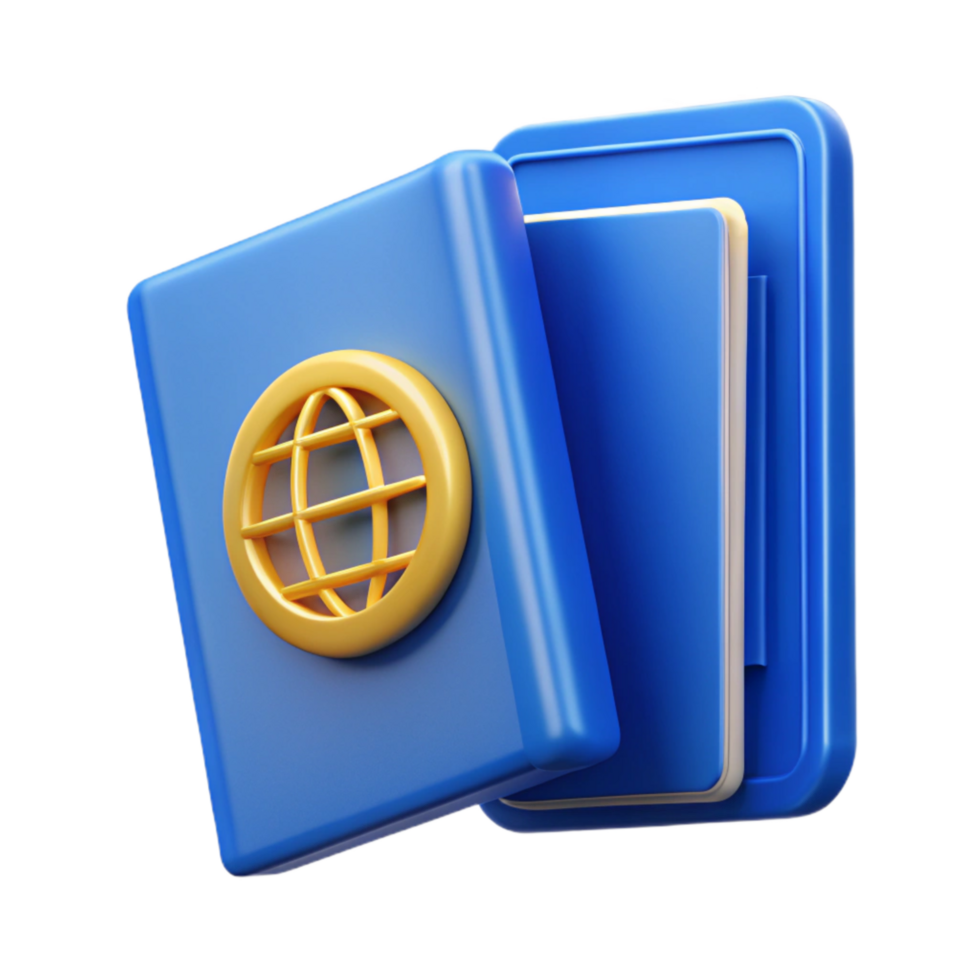 dramatic rustic Blue Passport Open Transparent Cutout Element professional png
