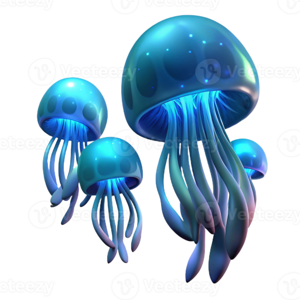 beautiful classic A School of Bioluminescent Jellyfish Dr exclusive png
