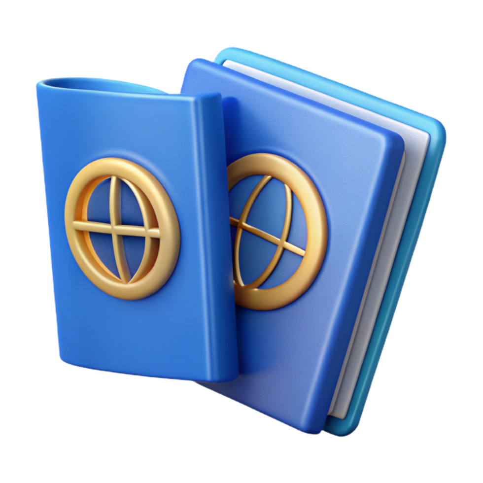 elegant creative Blue Passport Open Transparent Cutout Element high quality png