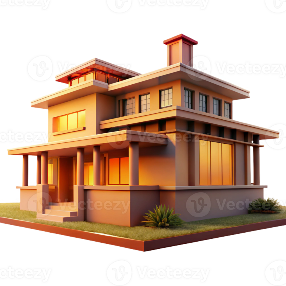 wonderful classic A Frank Lloyd Wright Inspired Prairie Hou high quality png