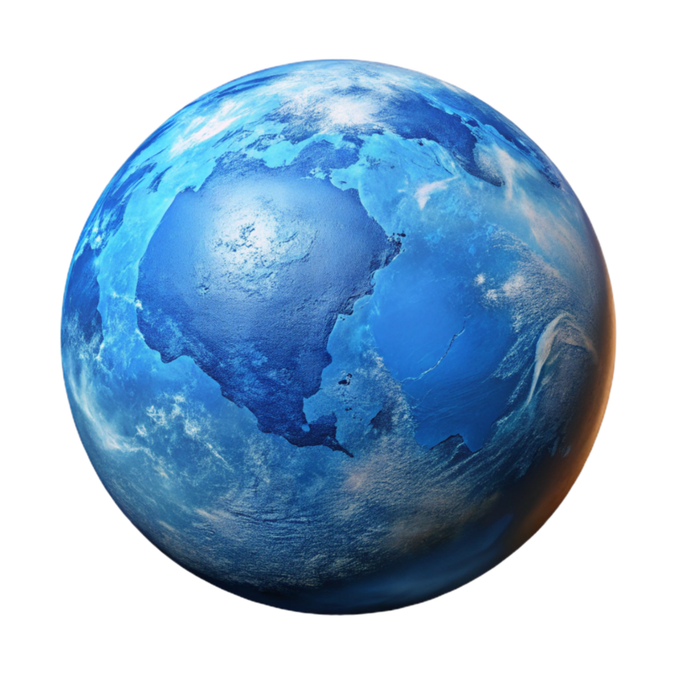 beautiful modern Blue Planet Earth with Detailed Surface Texture exclusive png