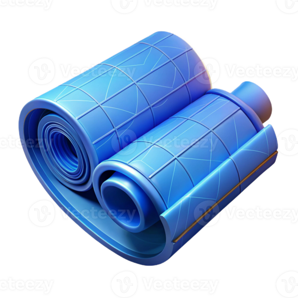 vibrant contemporary Blueprints Rolled Up Element authentic png