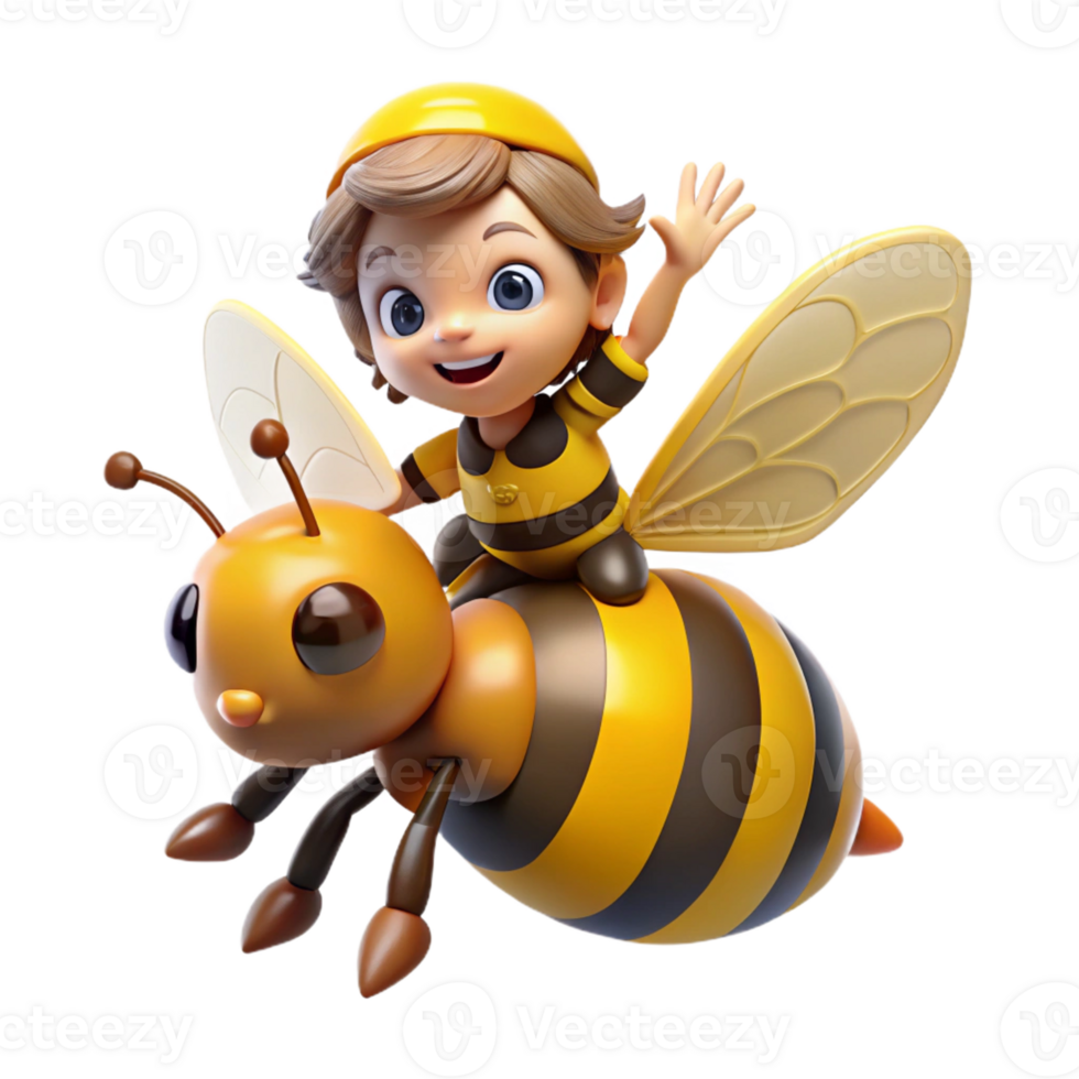 wonderful traditional A Mischievous Pixie Riding a Giant Bumbleb original png