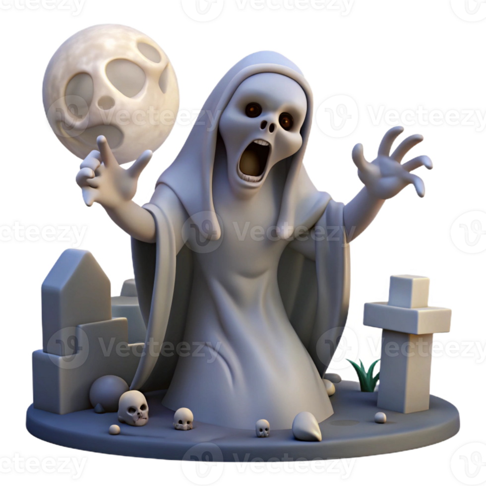 elegant rustic A Ghostly Banshee Wailing in a Haunted Gr high resolution png