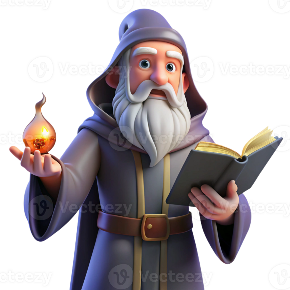 beautiful contemporary A Wise Old Wizard with a Long White Beard exclusive png