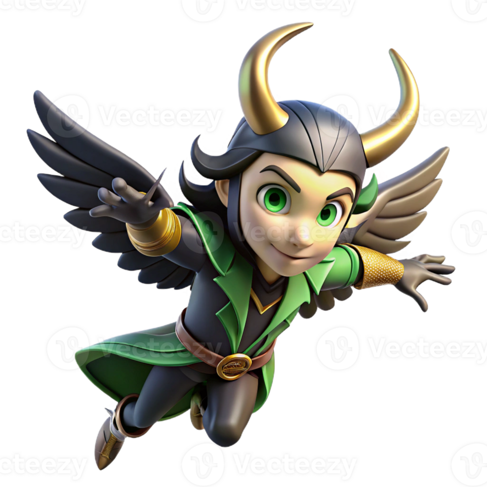 serene classic A Mischievous Loki Transforming Into a Rav exclusive png