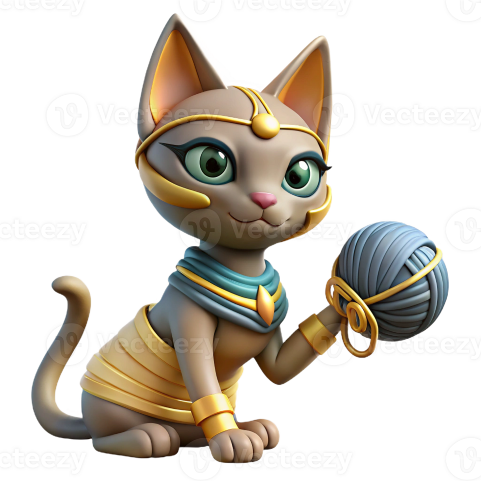 vibrant rustic A Mischievous Bastet the Cat Headed God png