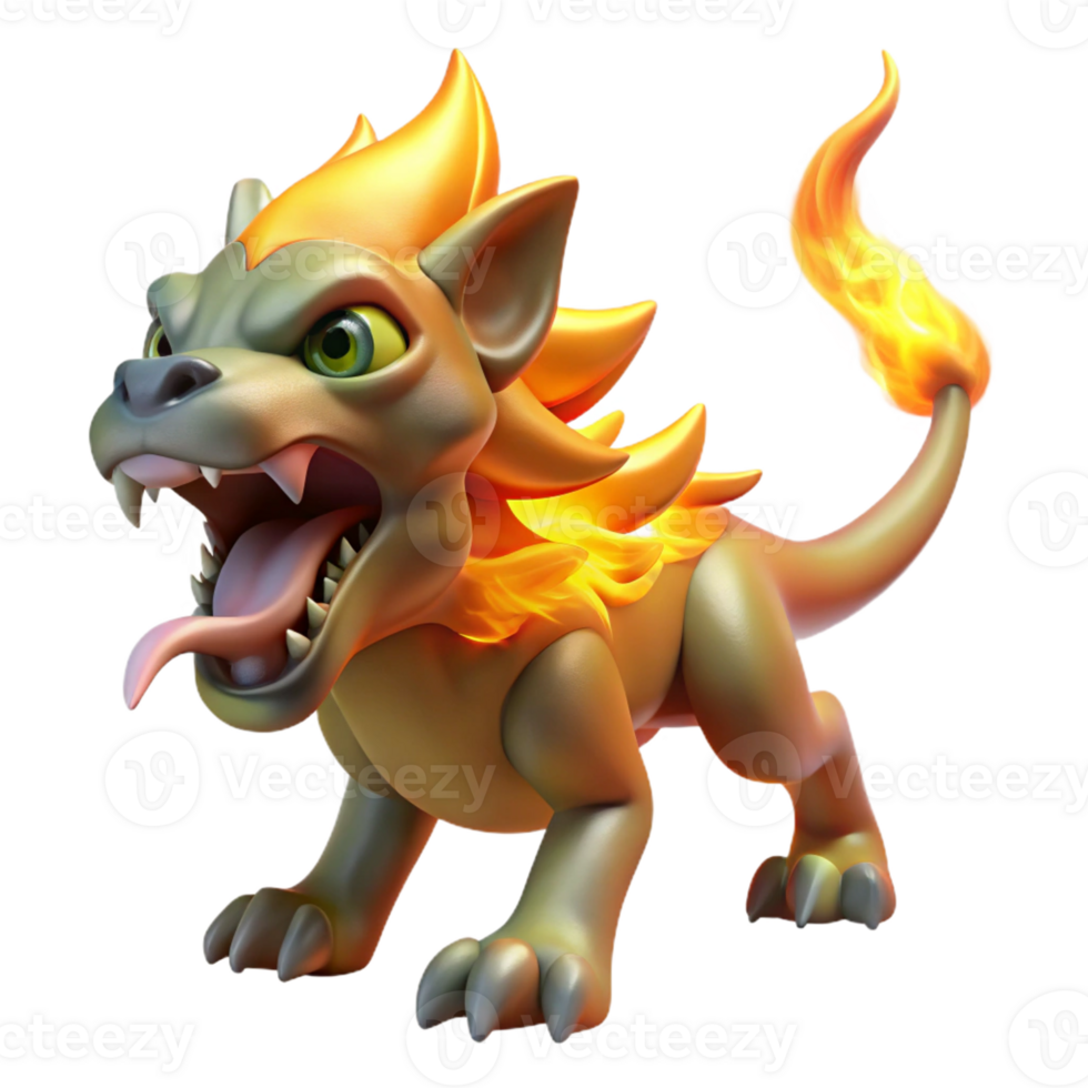 beautiful modern A Chimera Breathing Fire Vibrant and Con high resolution png