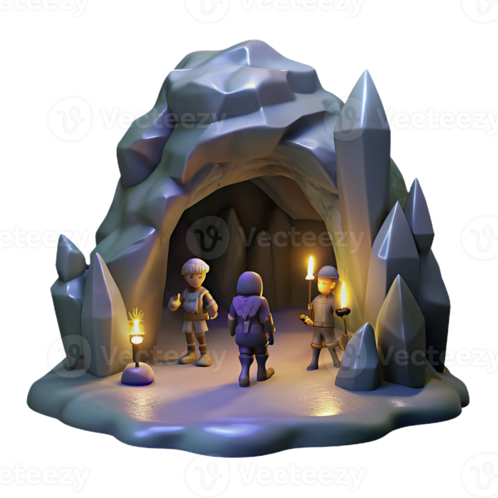 wonderful abstract A Group of Adventurers Exploring a Dark A professional png
