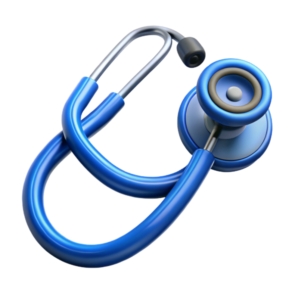 serene contemporary Blue Stethoscope Realistic Style Transparent Element exclusive png