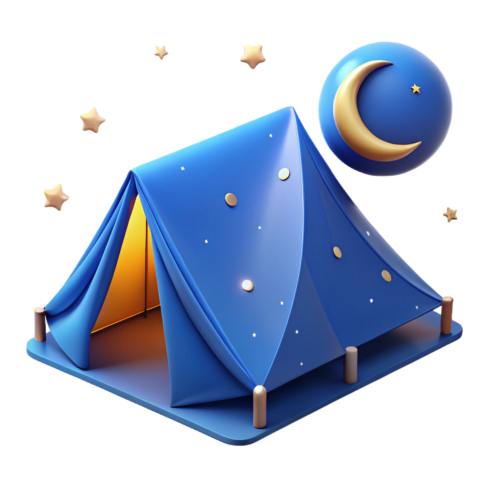 magnificent modern Blue Tent Under Starry Night Cutout high resolution png