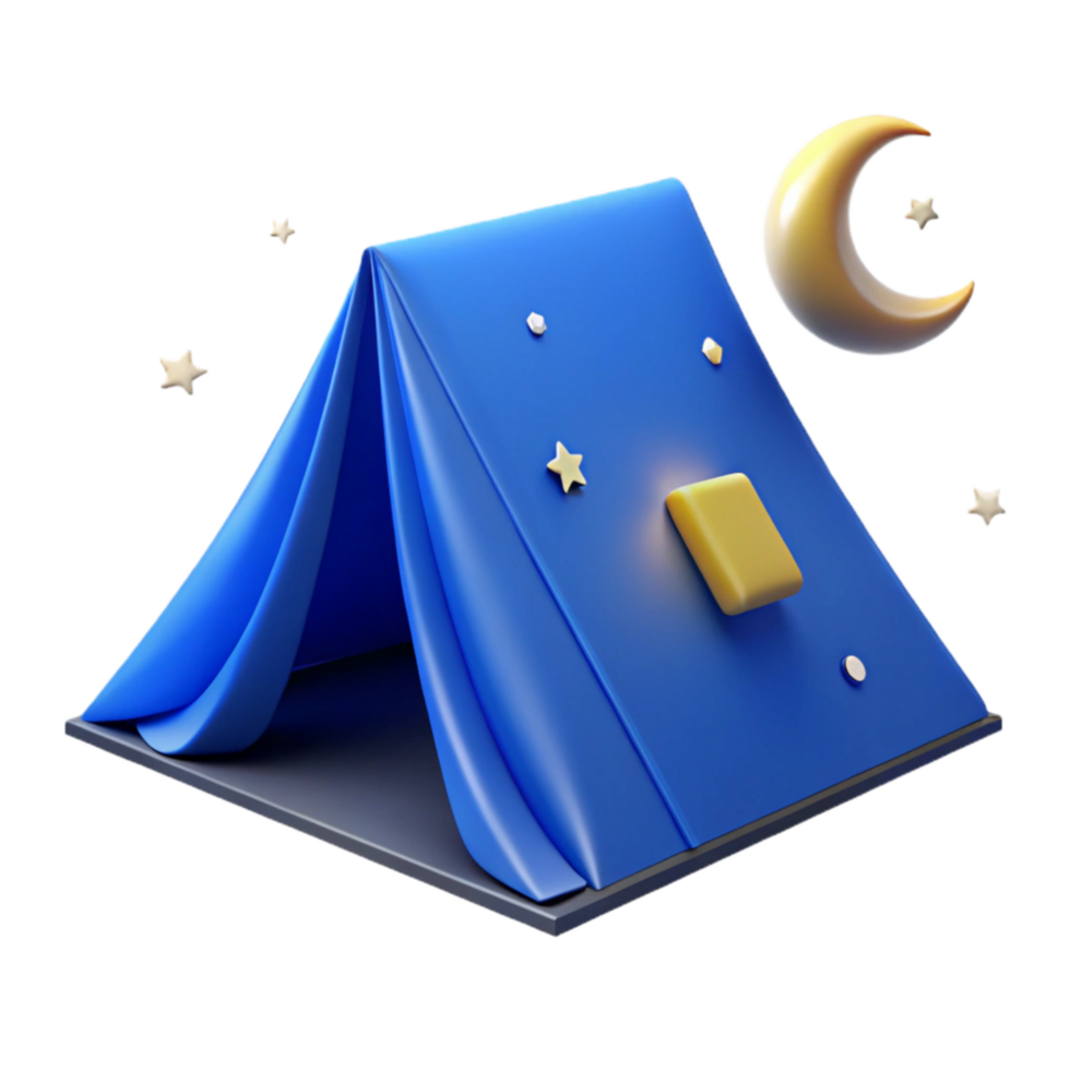 stunning minimalist Blue Tent Under Starry Night Cutout high resolution png