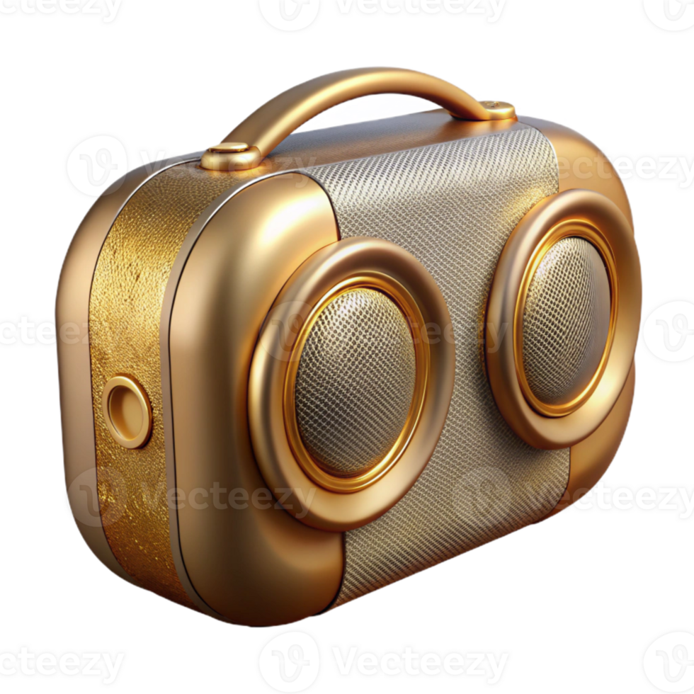 extraordinary traditional Bluetooth Speaker Gold Finish Transparent Background exclusive png