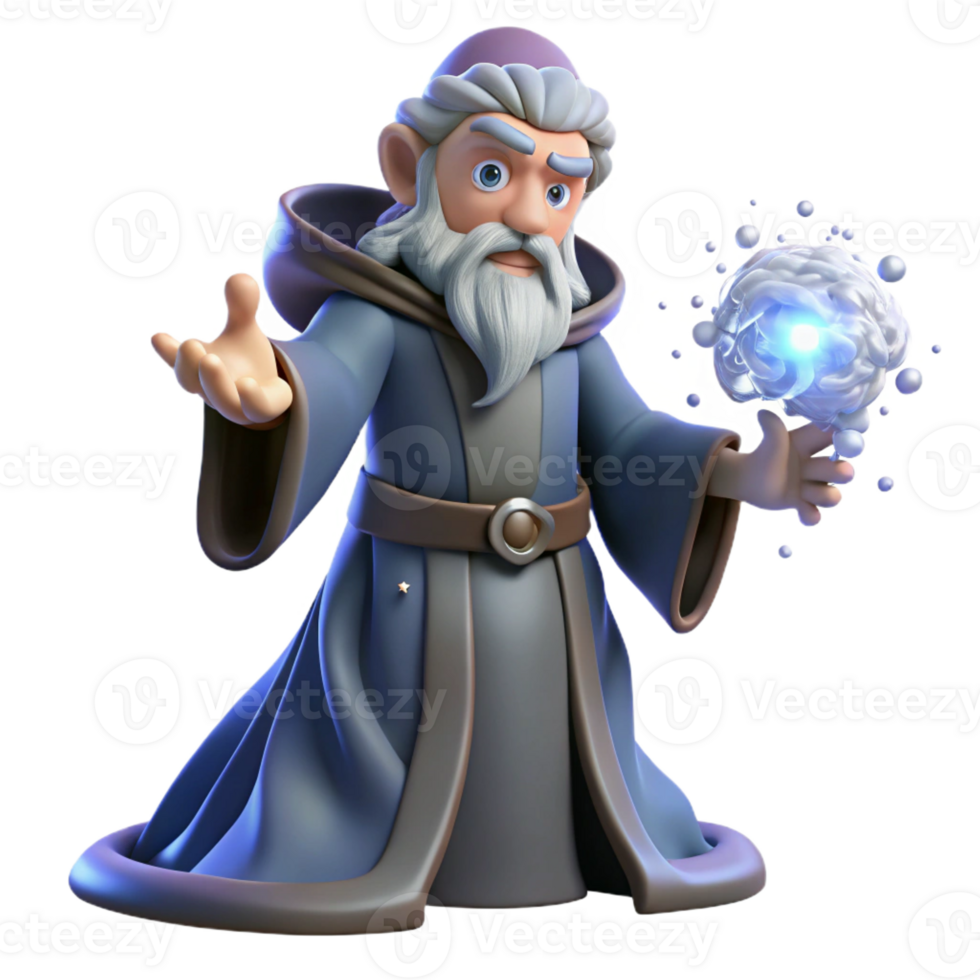 impressive abstract A Wise Old Wizard Casting a Powerful Sp premium png