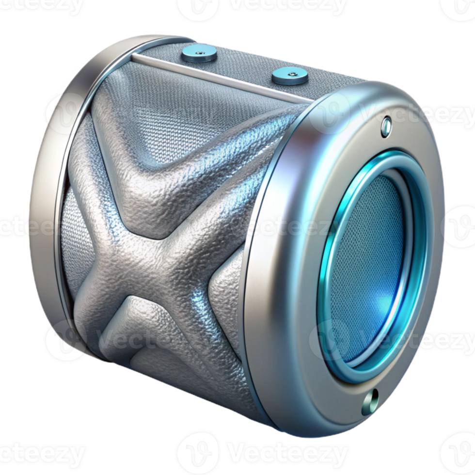 serene abstract Bluetooth Speaker Silver Finish Transparent Background png