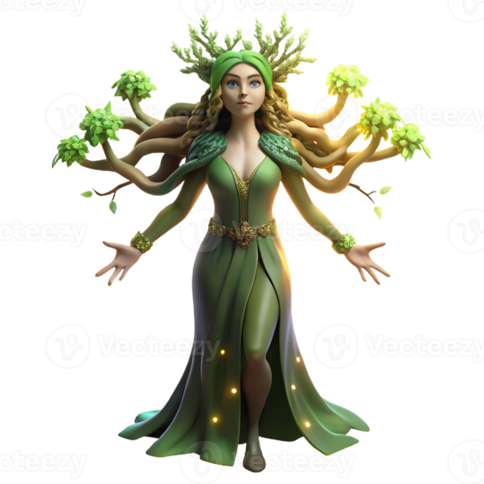 wonderful modern A Dryad Merging with a Giant Tr high quality png
