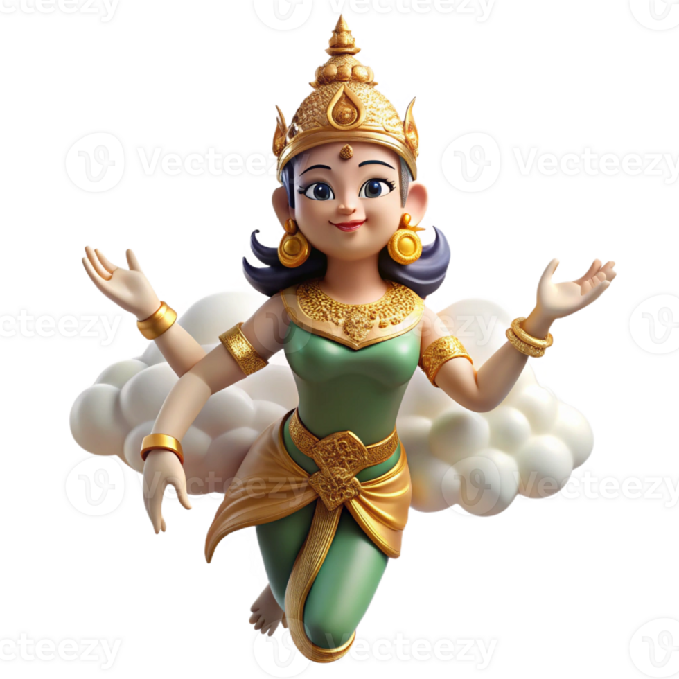 beautiful artistic Apsara Dancing in the Clouds exclusive png