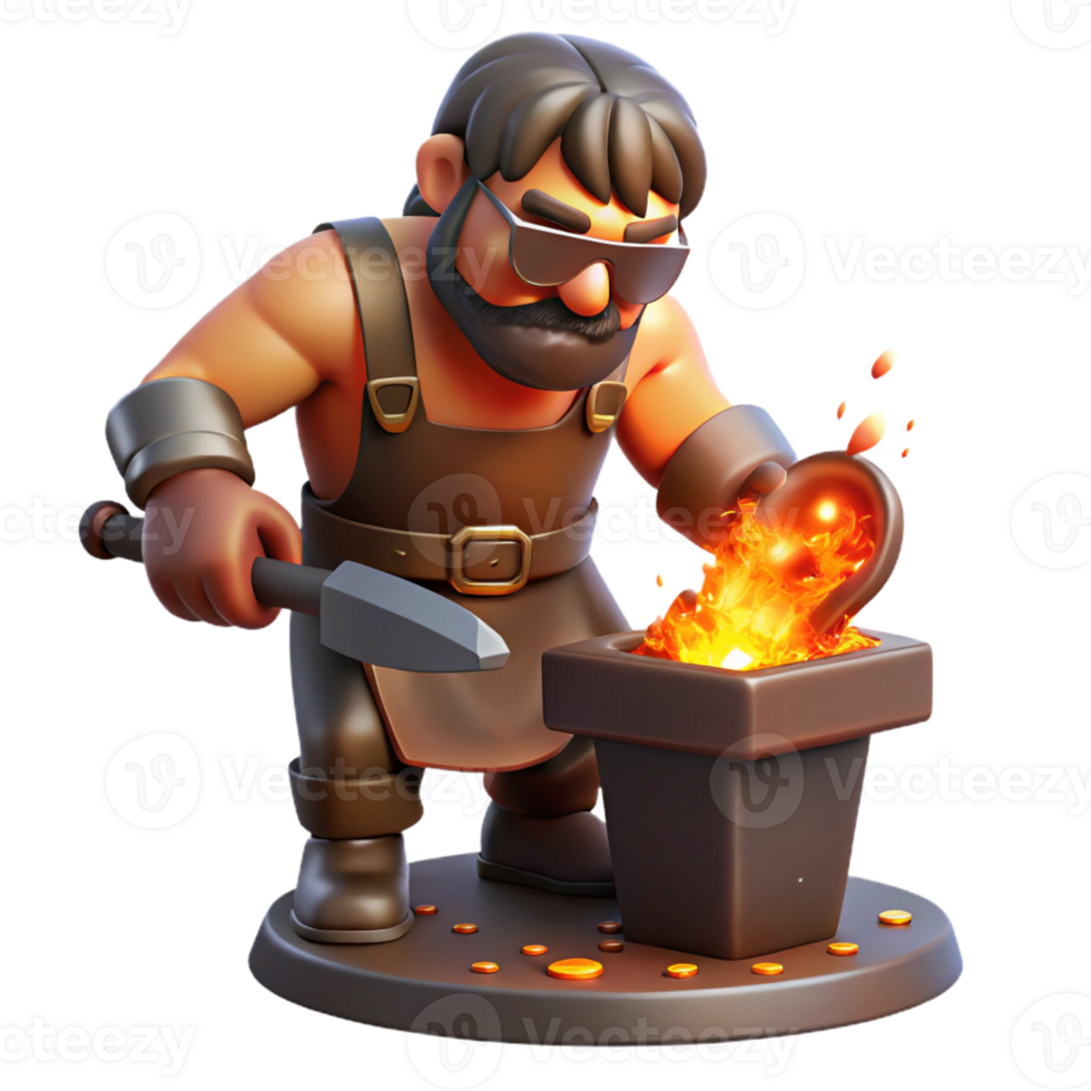 extraordinary vintage Cyclops Forging a Weapon detailed png
