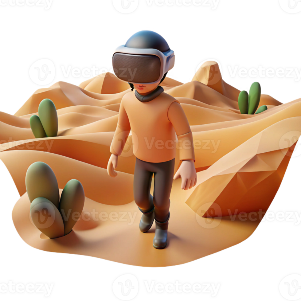 elegant creative A Solitary Figure in a Vr Headset Explori exclusive png