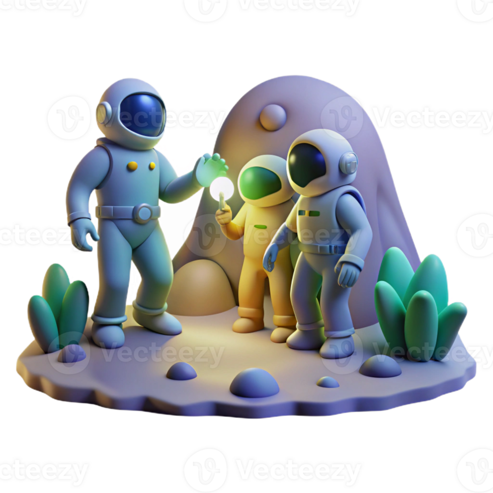 dramatic rustic A Group of Explorers in Spacesuits Expl genuine png