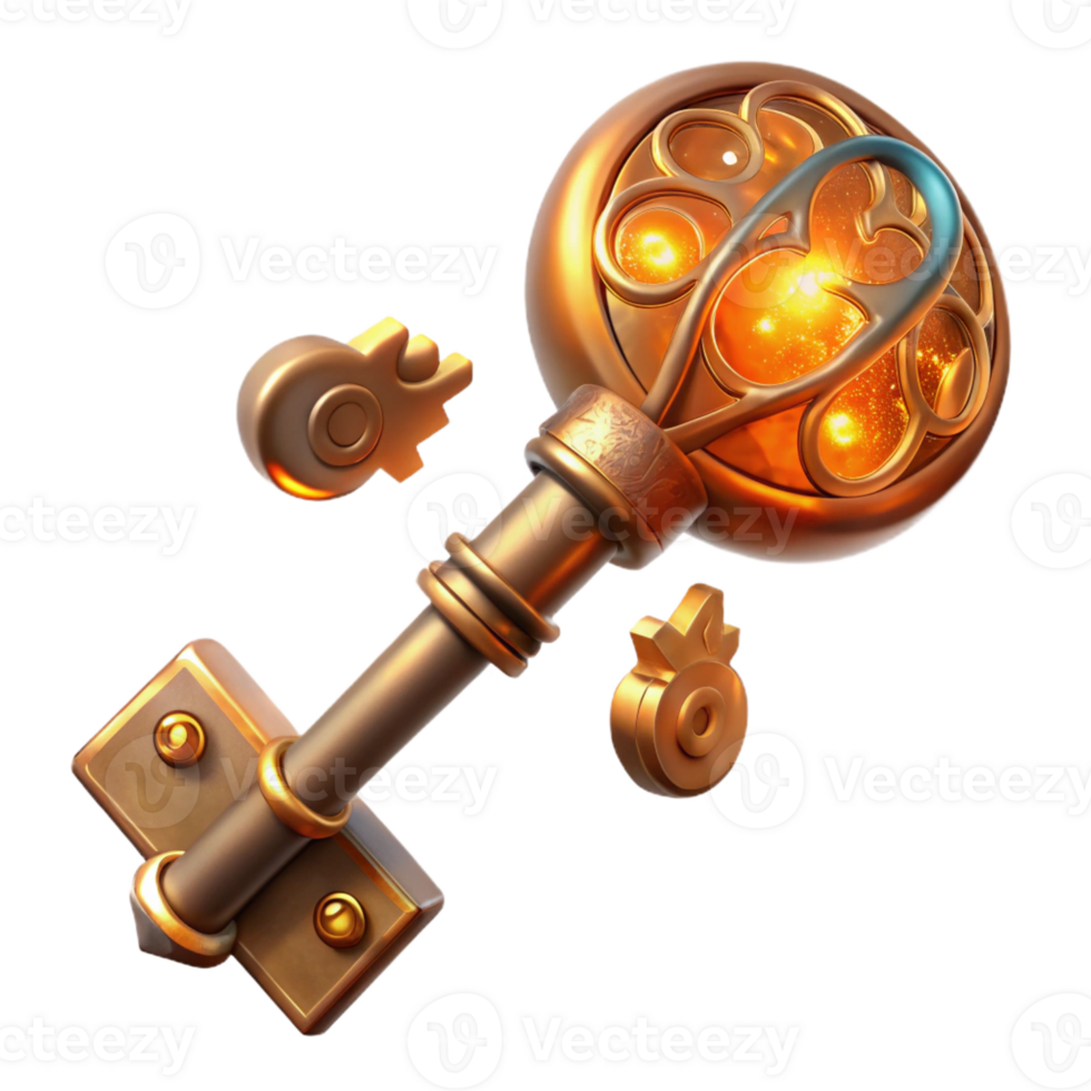 stunning rustic A Steampunk Key with Intricate Carvings An high quality png