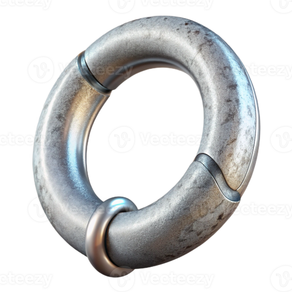 vibrant rustic Body Piercing Septum Ring Silver Cutout Transparent Background premium png