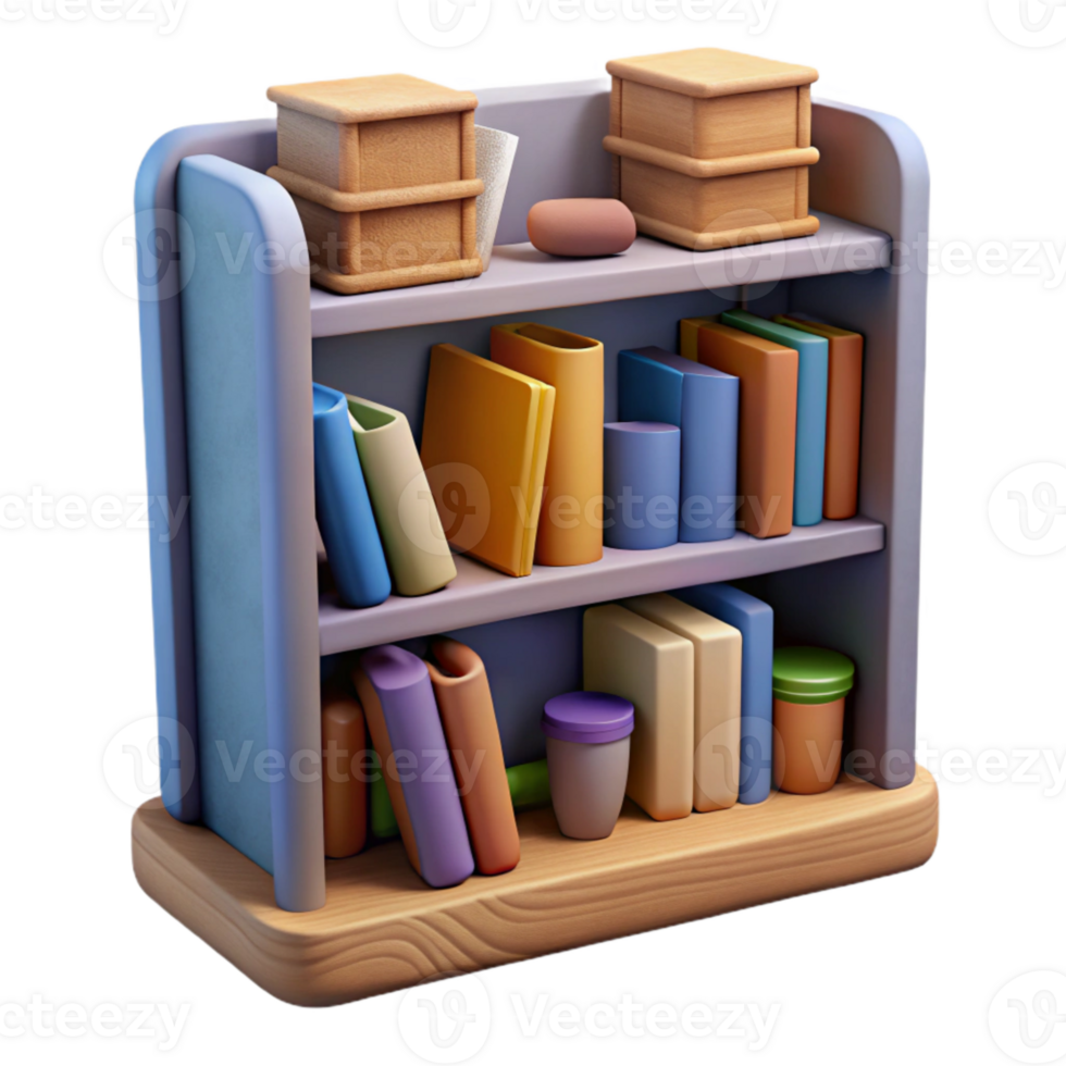 stunning classic Bookshelf Filled with Books Cutout original png