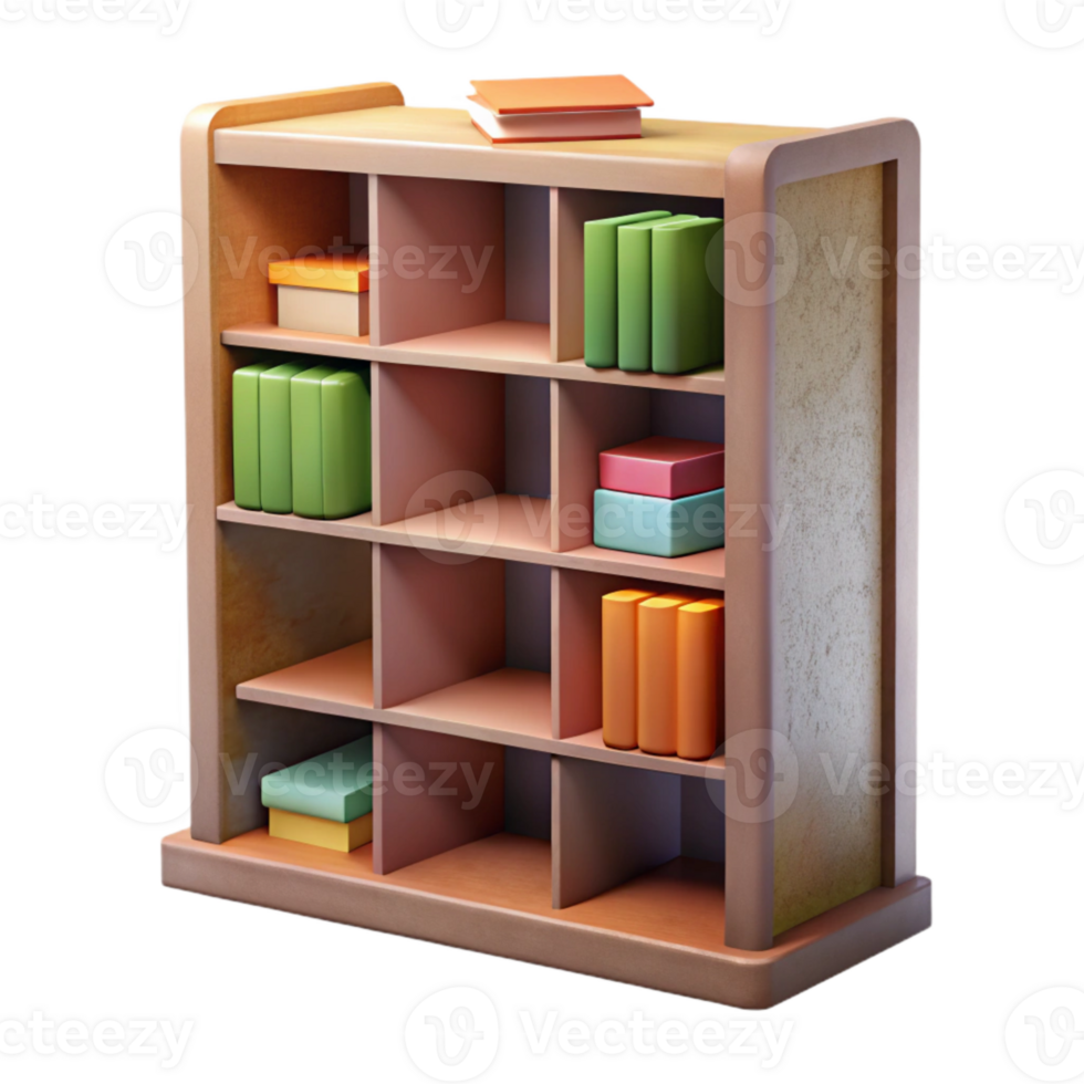 wonderful rustic Bookshelf Open Shelves Cutout png