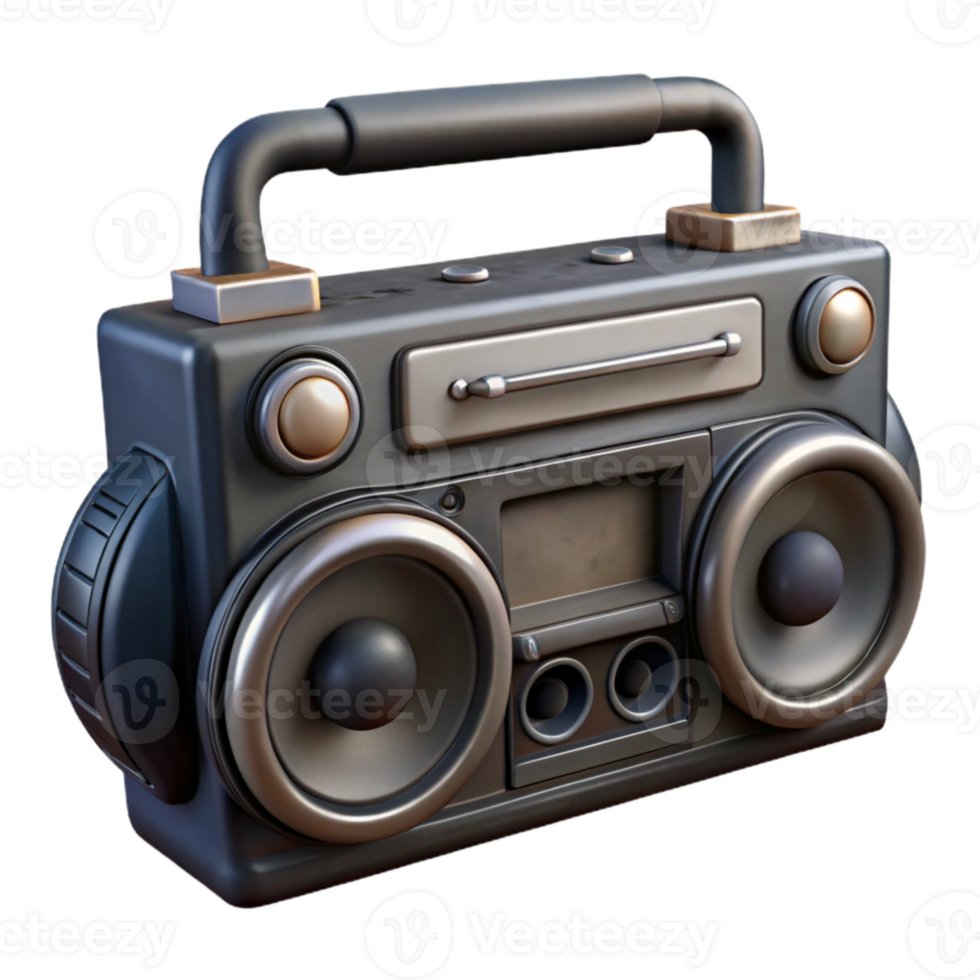 impressive minimalist Boombox Handle Top View Black original png