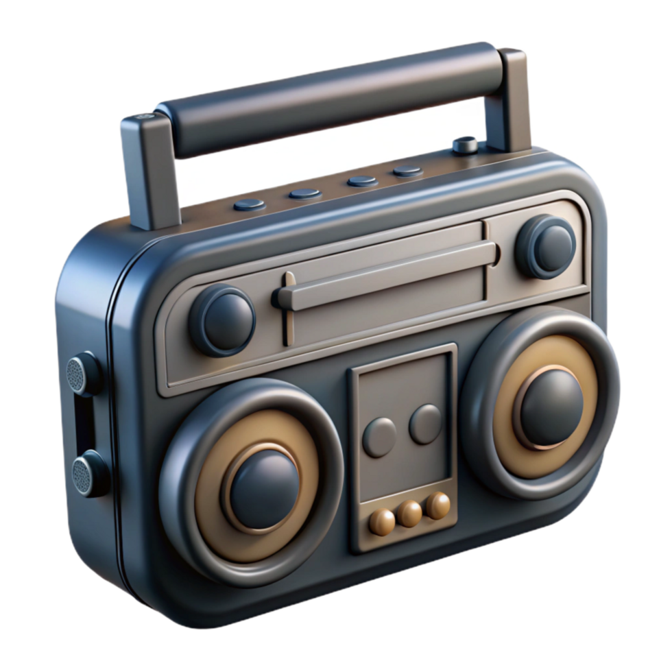 extraordinary modern Boombox Handle Top View Black exclusive png